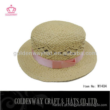 Moda verão top flat raffia palha chapéu de senhora chapéus de palha chapéu